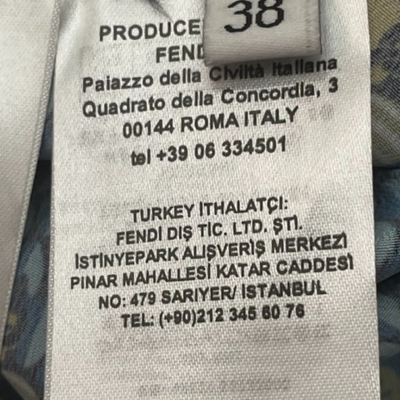 Fendi Women's Blue Heart Cold Shoulder Mini Shirt Dress Size 38 - Picture 8 of 11